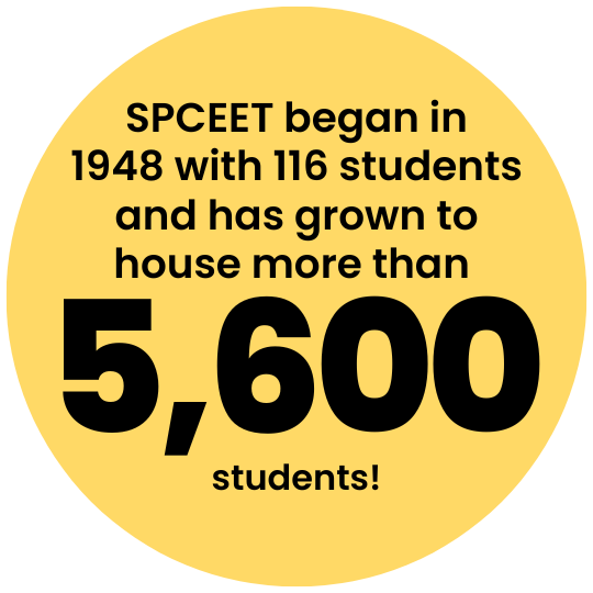 [text] SPCEET began in 1948 with 116 students and has grown to house more than 5,600 students!