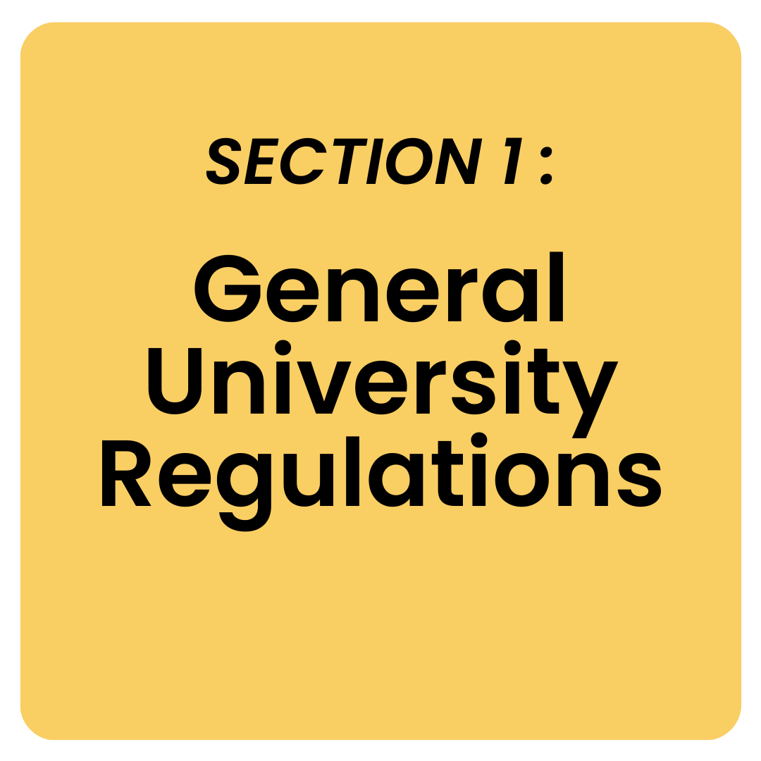 Section 1: General University Regulations