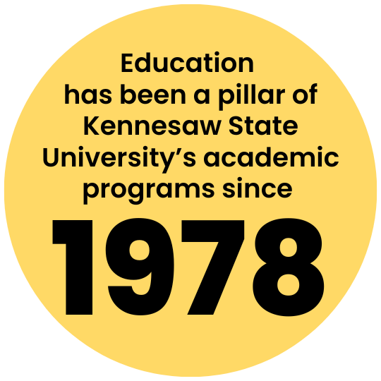 [text] Education has been a pillar of Kennesaw State University's academic programs since 1978