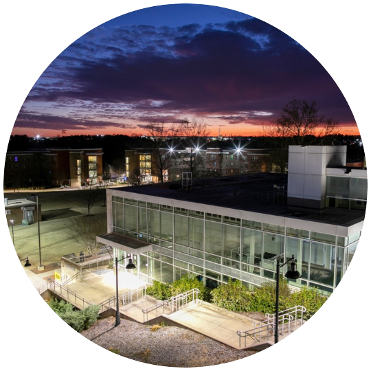 [image] the CACM building on the Marietta campus at night